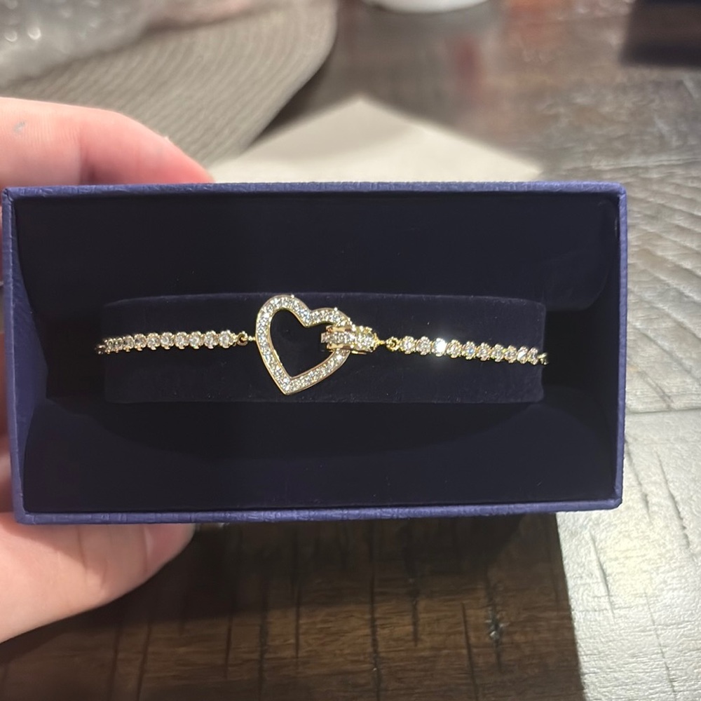 Swarovski Gold Heart Crystal Bracelet